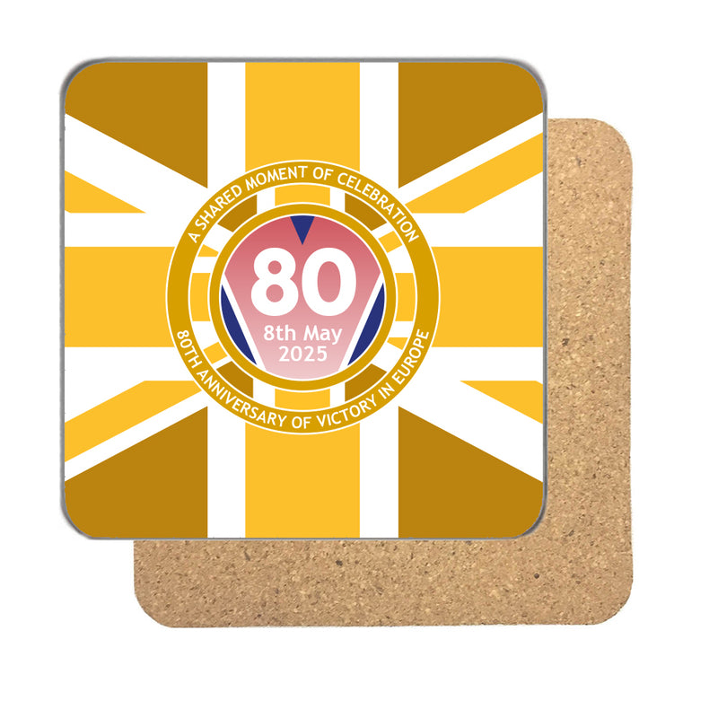 VE Day 80th Anniversary Drinks Coaster Design 2 (Union Jack) - Special Edition