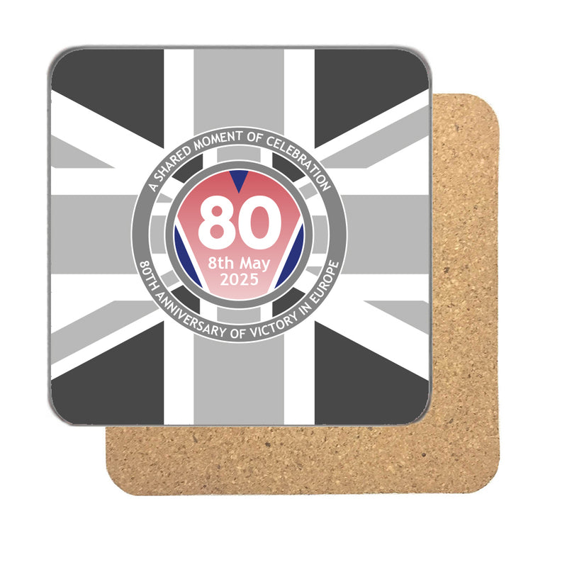 VE Day 80th Anniversary Drinks Coaster Design 3 (Union Jack) - Special Edition