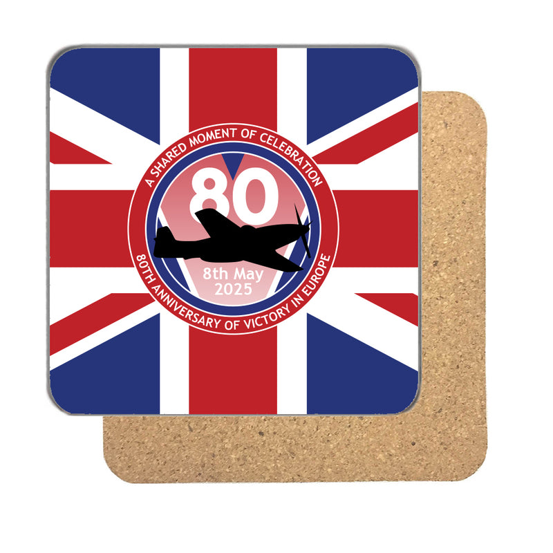 VE Day 80th Anniversary Drinks Coaster Design 5 (Union Jack) - Special Edition