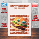 Rude Swear Word Birthday Card Design - C*CKBURGER