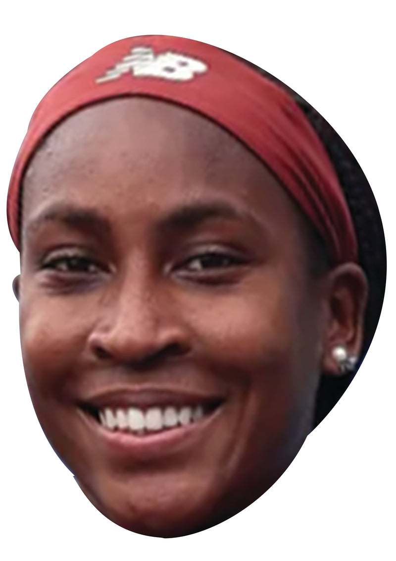 COCO GAUFF Tennis Celebrity Face Mask Fancy Dress Cardboard Costume Mask