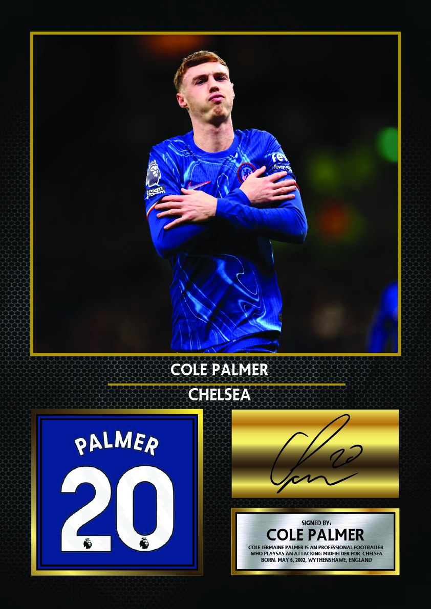 Cole Palmer Chelsea Footballer Printed Signature Print – cole Palmer printed signature poster