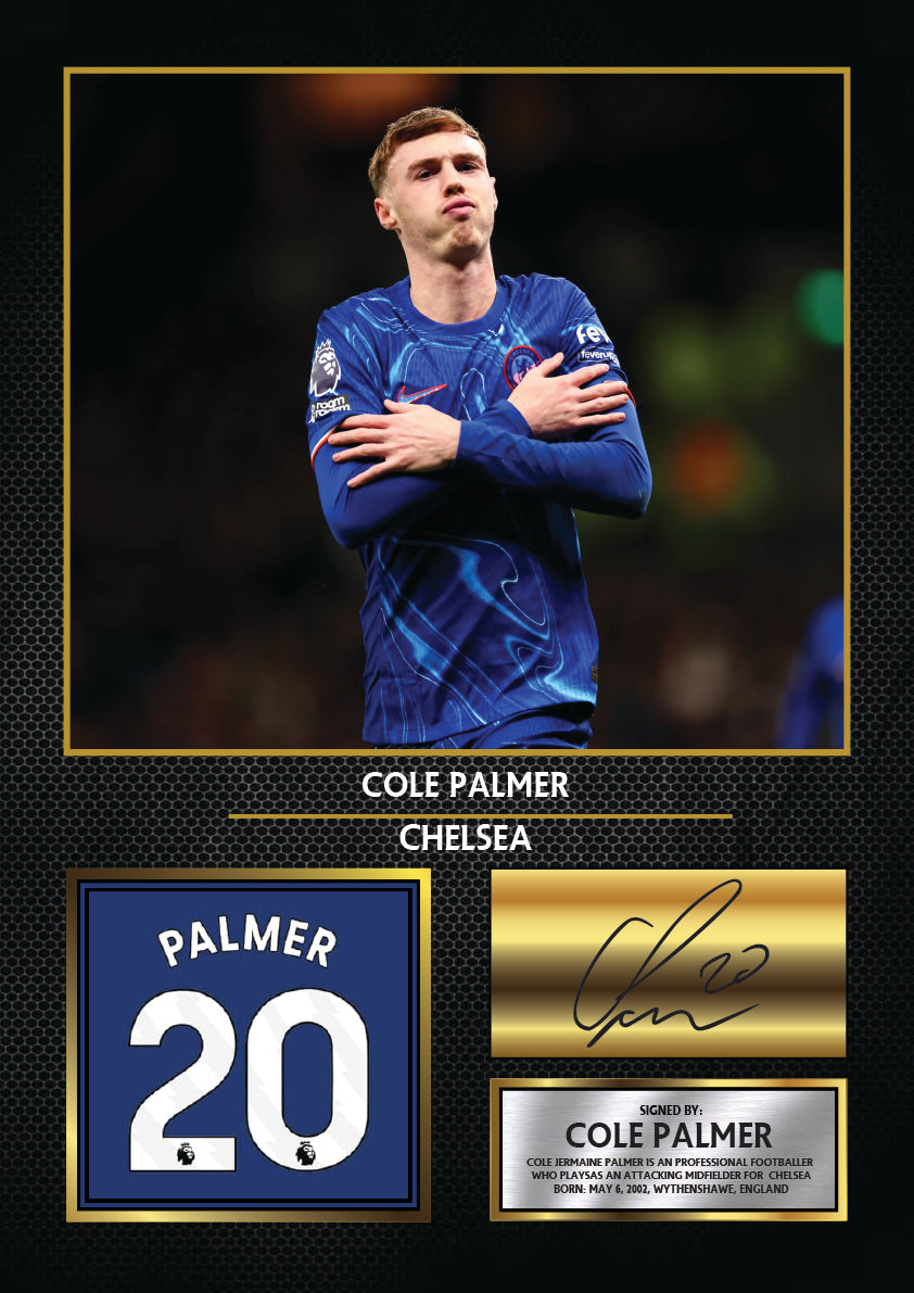 Cole Palmer Chelsea Printed Signature Poster Print – Football Wall Art – Printed Soccer Wall Art – Premier League Fan Gift & Sports Bedroom Decor – Cole Palmer Chelsea Printed Signature Poster Print