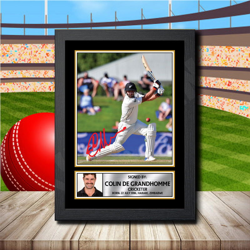 Colin De Grandhomme 2 Printed Signature Cricket Star Poster Print Framed Wall Art Gift – Colin De Grandhomme 2 Printed Signature Cricket Star Poster Print