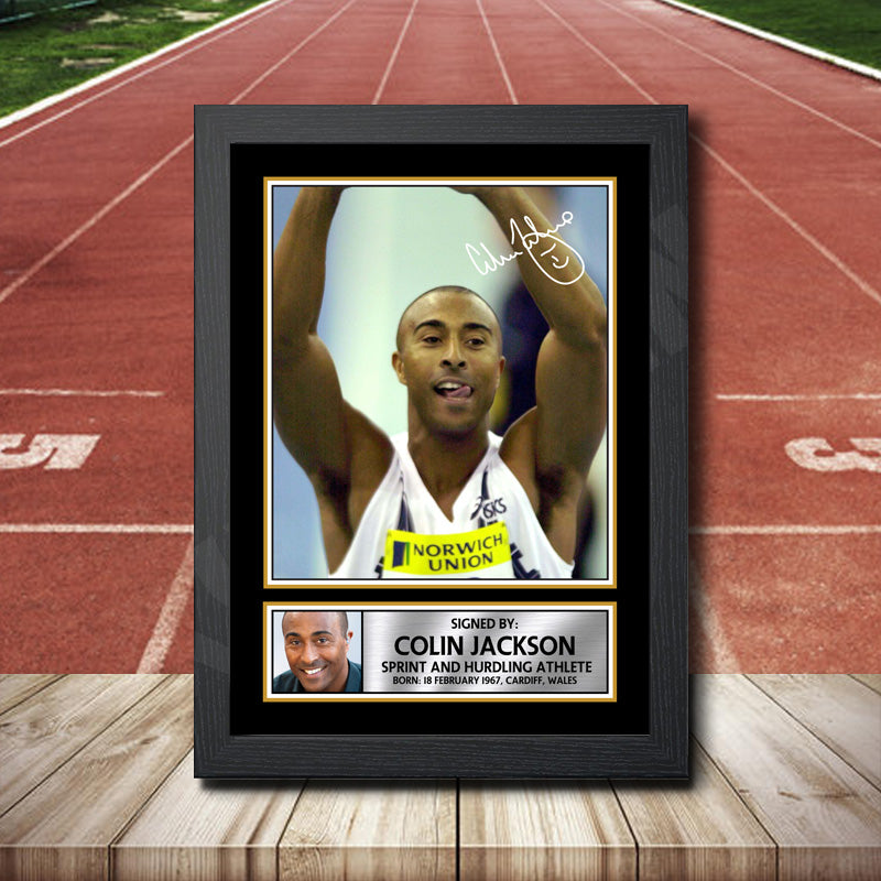 Colin Jackson 2 Printed Signature Athletics Star Poster Print Framed Wall Art Gift – Colin Jackson 2 Printed Signature Athletics Star Poster Print