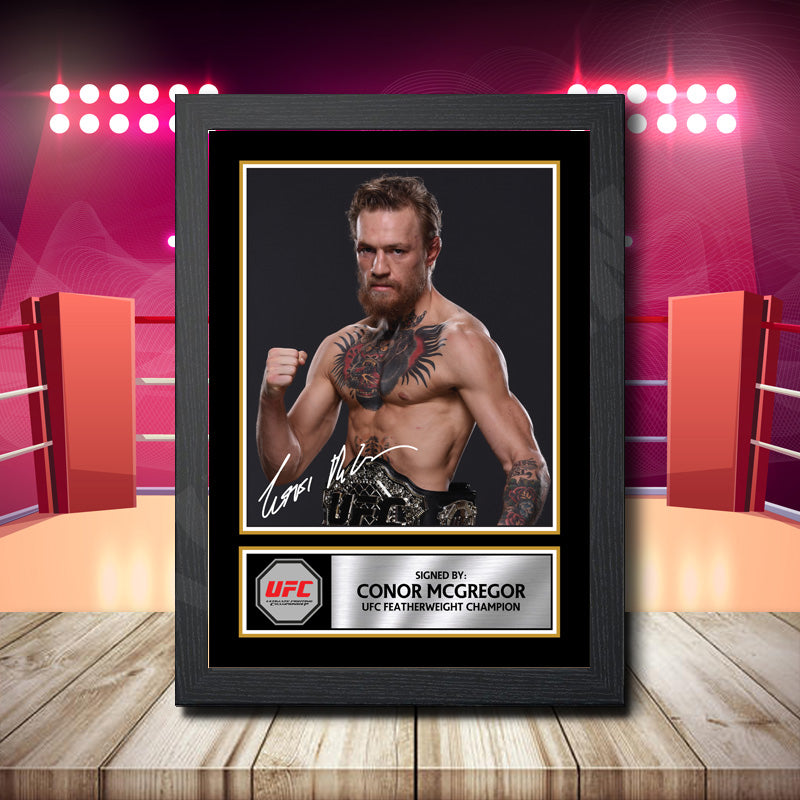 Connor Mcgregor Belt Portrait Printed Signature Boxing Star Poster Print Framed Wall Art Gift – Connor Mcgregor Belt Portrait Printed Signature Boxing Star Poster Print