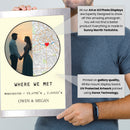 Personalised Valentines Coordinates Fist Met Print Poster Design 1 - Wedding Anniversary, Valentines Gift