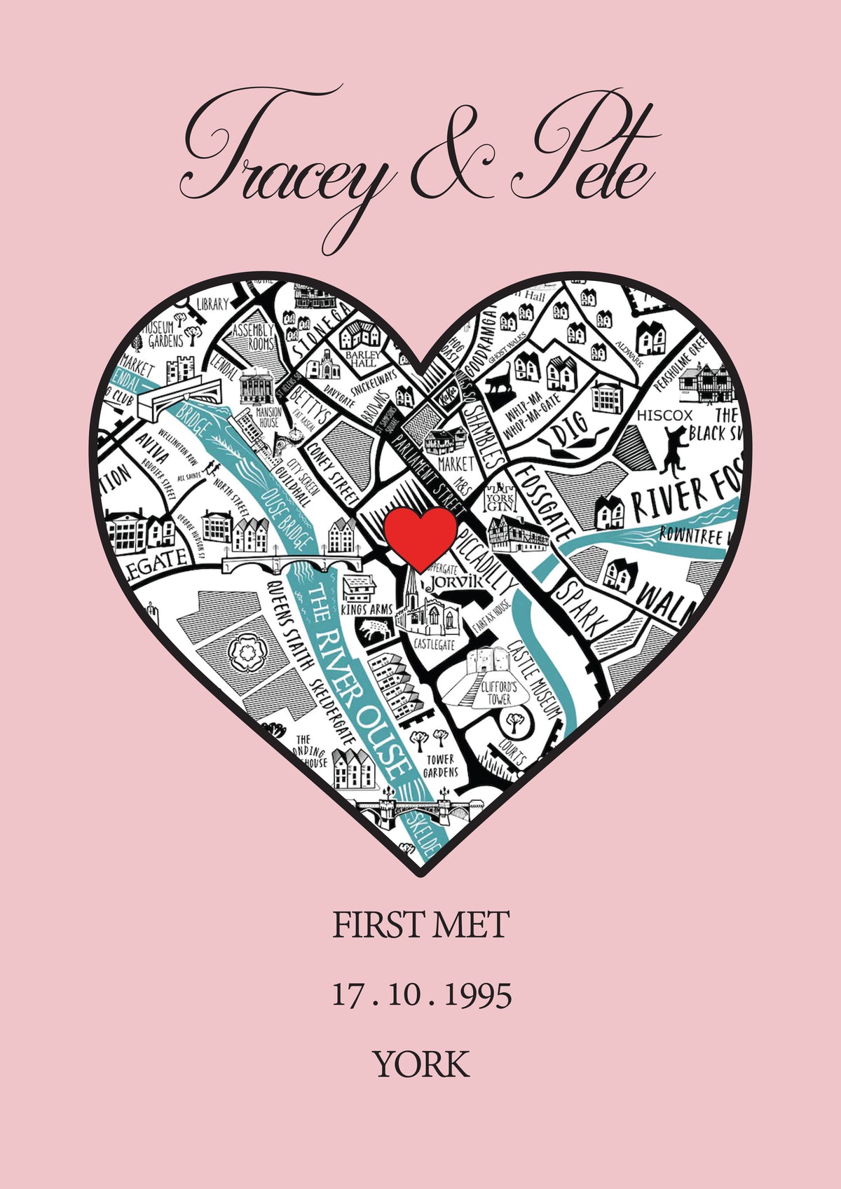 Personalised Valentines Coordinates Fist Met Print Poster Design 2 - Wedding Anniversary, Valentines Gift – Personalised Valentines Coordinates Fist Met Print Poster Design 2 - Wedding