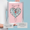 Personalised Valentines Coordinates Fist Met Print Poster Design 2 - Wedding Anniversary, Valentines Gift