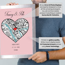 Personalised Valentines Coordinates Fist Met Print Poster Design 2 - Wedding Anniversary, Valentines Gift