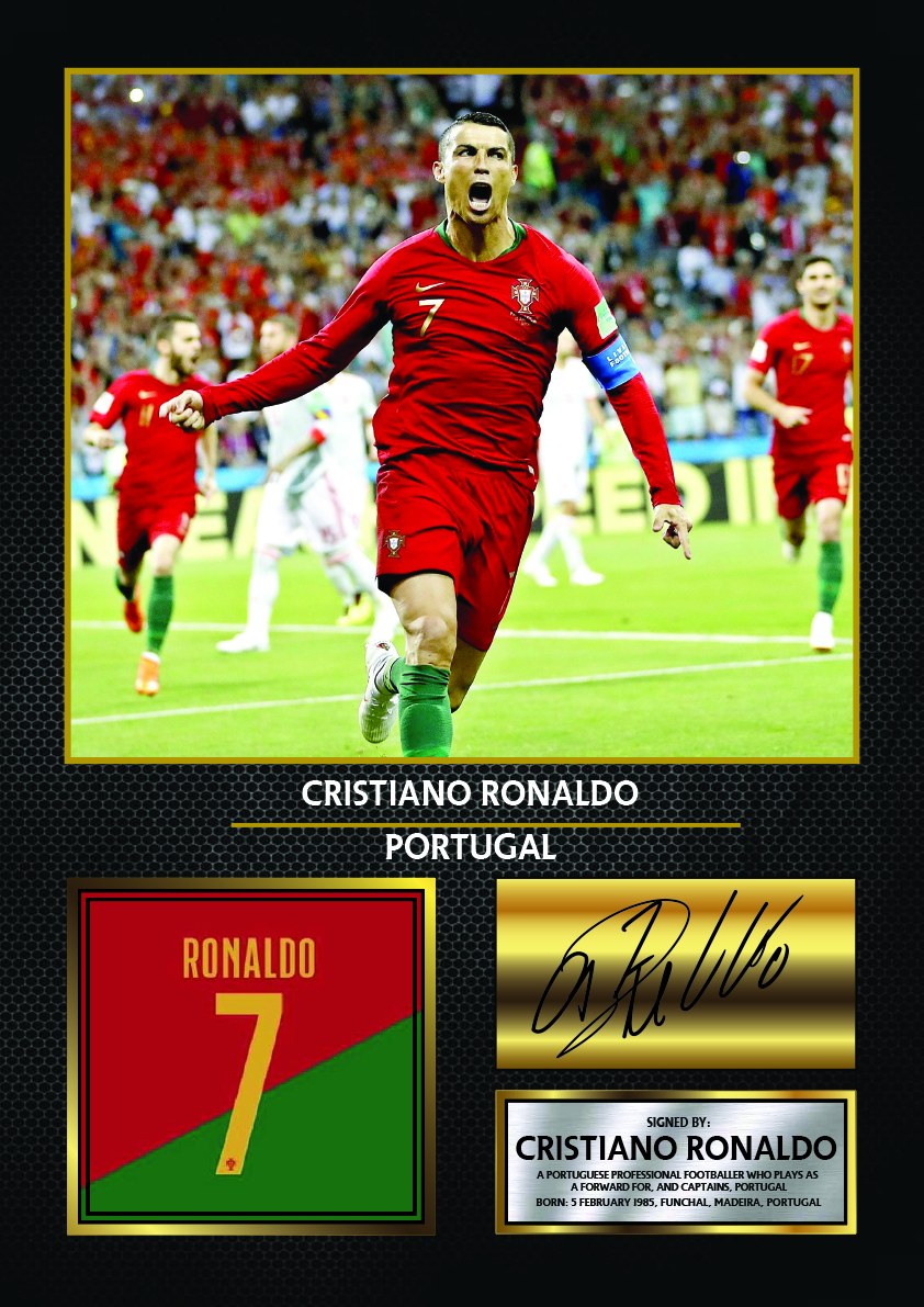 Cristiano Ronaldo Portugal Footballer Printed Signature Print – cristiano Ronaldo printed signature poster
