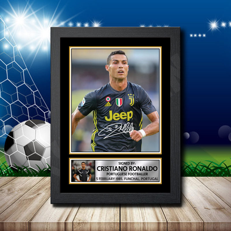Cristiano Ronaldo 2 Printed Signature Footballers Star Poster Print Framed Wall Art Gift – Cristiano Ronaldo 2 Printed Signature Footballers Star Poster Print