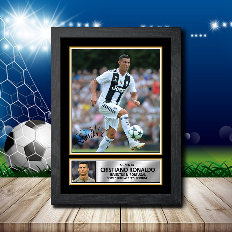 Cristiano Ronaldo 3 Printed Signature Footballers Star Poster Print Framed Wall Art Gift – Cristiano Ronaldo 3 Printed Signature Footballers Star Poster Print