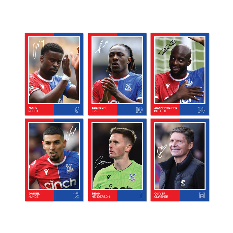 Crystal Palace Players SIGNED A6 Poster Pack 2 - 6 Autographed Poster Print Cards (Guehi, Mateta, Munhoz, Eze, Henderson, Glasner)