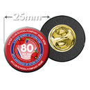 VE Day 80th Anniversary CUSTOM NAME Clutch Pin Badge Design 7 - Special Edition