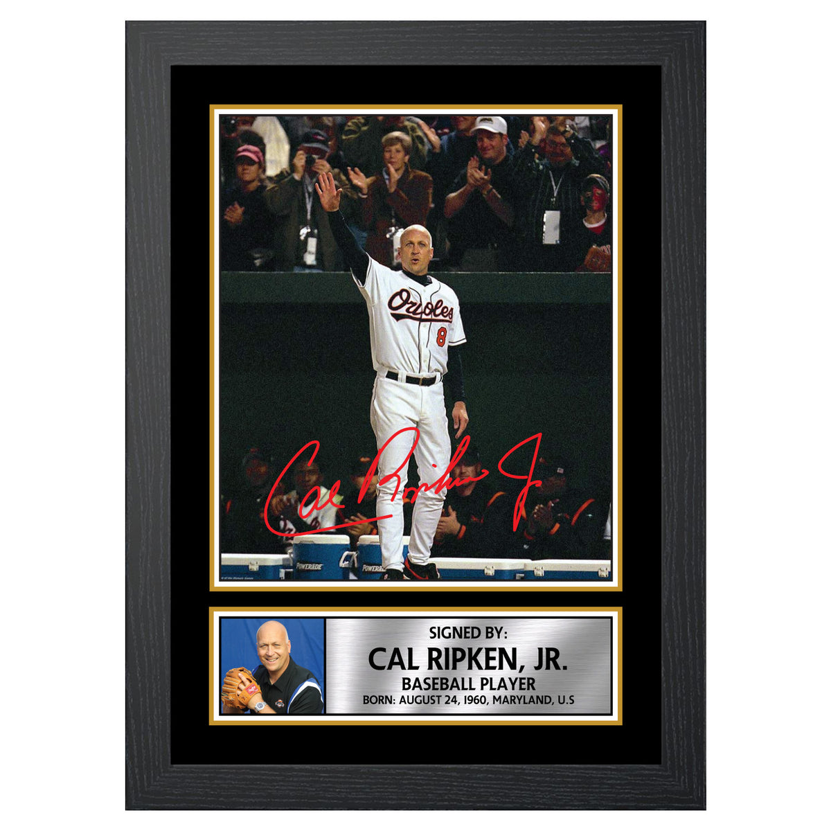 Cal Ripken, Jr. Baseball Player Printed Signature Poster Print Gift