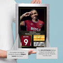 Callum Wilson Printed Signed Poster – West Ham United FC & England Striker Tribute Wall Art with Jersey & Bio Plaque – Premier League Football Memorabilia for Fans & Collectors