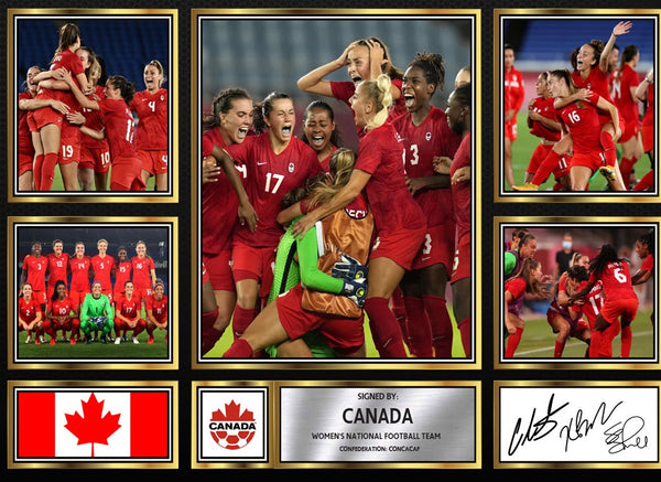 Canada Ladies Football Teams Framed Printed Signature Print – Fan Gift – Wall Art