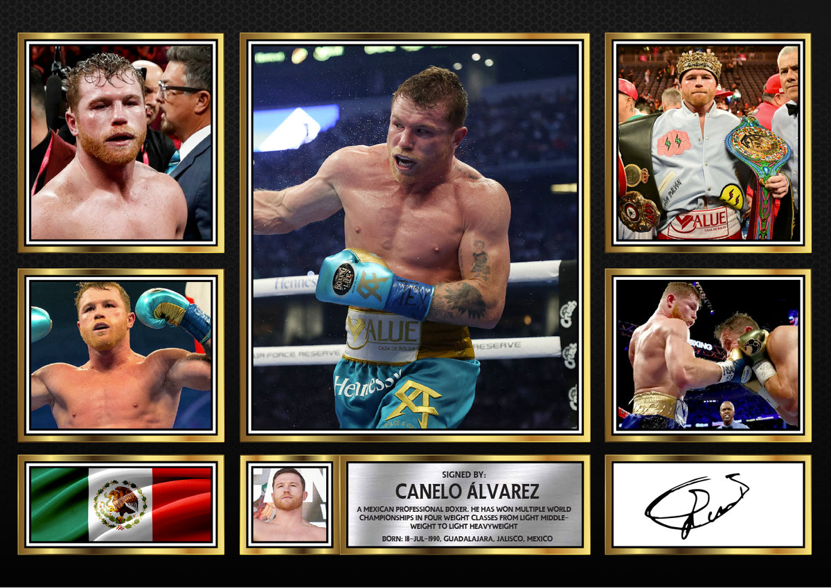 Canelo Álvarez top boxer Printed Signature Print Landscape – A4 Poster