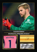Caoimhin Kelleher Printed Signed Poster – Liverpool FC & Ireland Goalkeeper Tribute Wall Art with Jersey & Bio Plaque – Premier League Football Memorabilia for Fans & Collectors