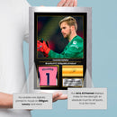 Caoimhin Kelleher Printed Signed Poster – Liverpool FC & Ireland Goalkeeper Tribute Wall Art with Jersey & Bio Plaque – Premier League Football Memorabilia for Fans & Collectors