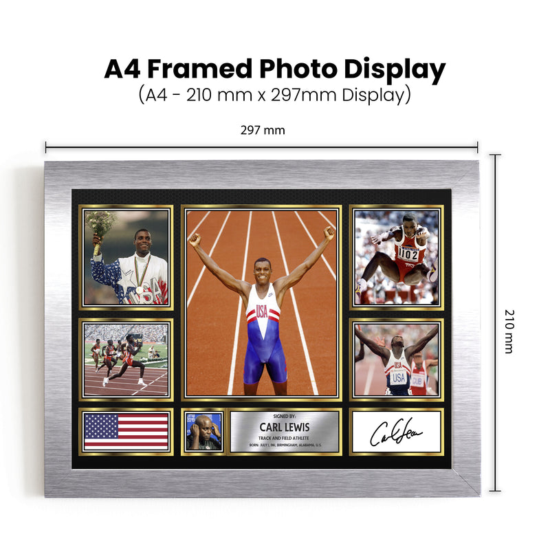 Carl Lewis Olympians Framed Autographed Print - Limited Edition Autograph Fan Gift – Collectible Memorabilia Merchandise