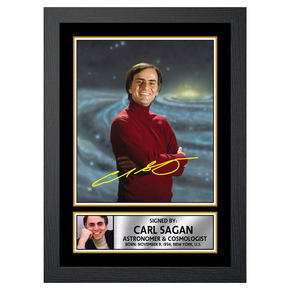 Carl Sagan M419 Scientist Printed Signature Poster Print Gift