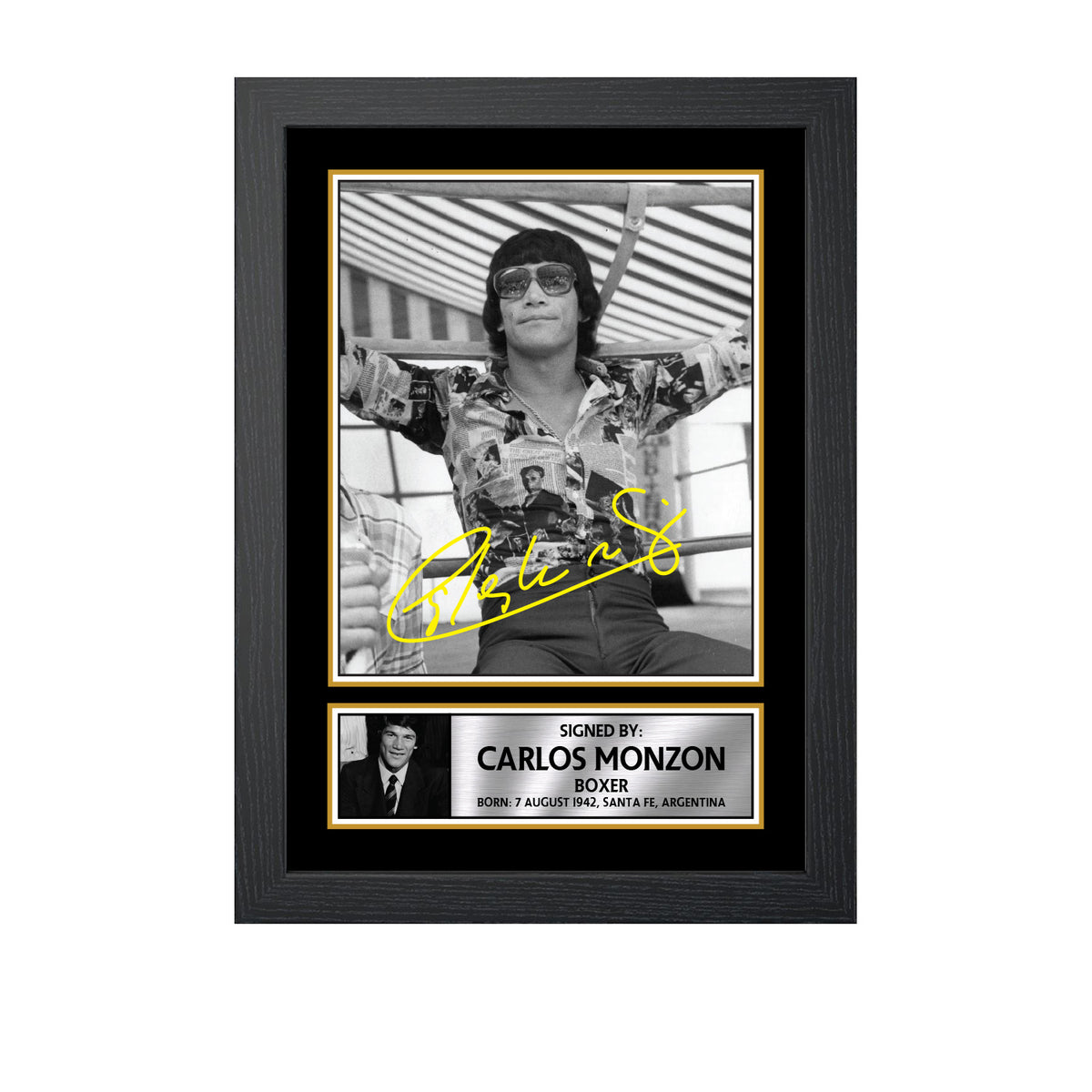 Carlos Monzón M675 Boxing Printed Signature Poster Print Gift