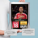 Casemiro Printed Signed Poster – Manchester United & Brazil Midfielder Tribute Wall Art with Jersey & Bio Plaque – Premier League Football Memorabilia for Fans & Collectors
