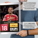 Casemiro Printed Signed Poster – Manchester United & Brazil Midfielder Tribute Wall Art with Jersey & Bio Plaque – Premier League Football Memorabilia for Fans & Collectors