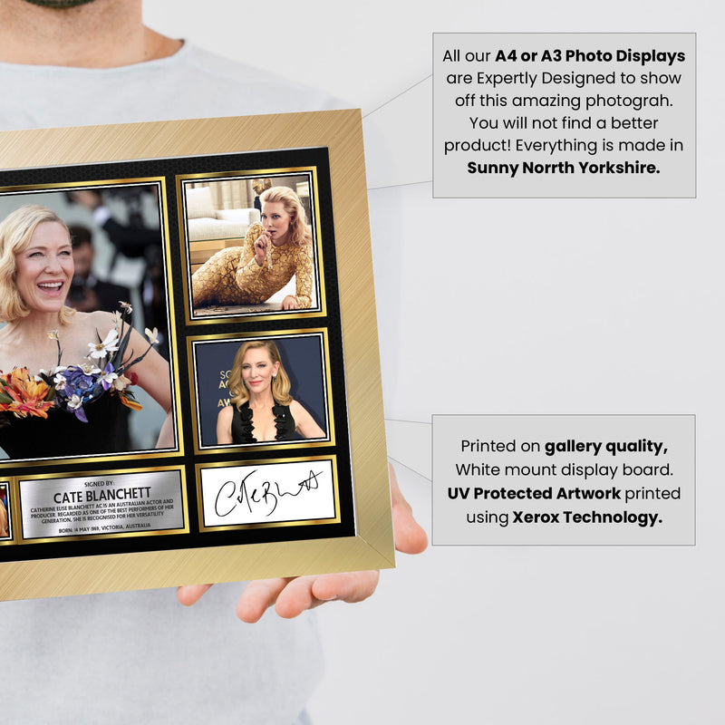 Cate Blanchett Actors Framed Autographed Print - Limited Edition Autograph Fan Gift – Collectible Memorabilia Merchandise