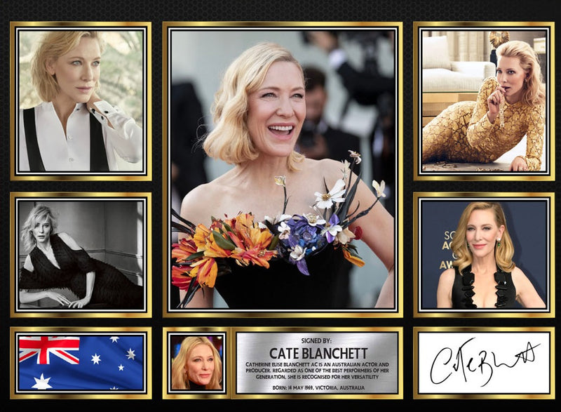 Cate Blanchett Actors Framed Autographed Print - Limited Edition Autograph Fan Gift – Collectible Memorabilia Merchandise