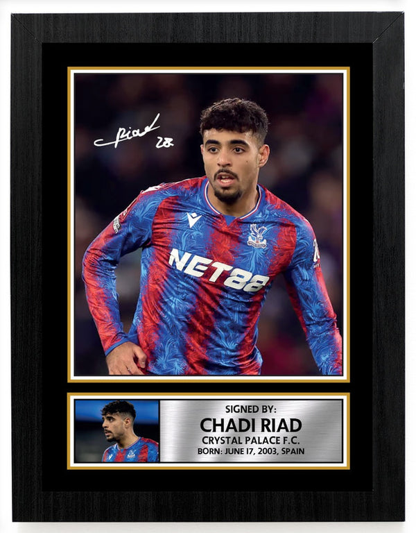 Chadi Riad Crystal Palace F.C. Poster Print – Printed Signature Style Football Wall Art – Framed or Unframed – Gift for Fans