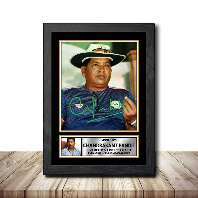 Chandrakant Pandit M1500 Cricketer Printed Signature Poster Print Gift