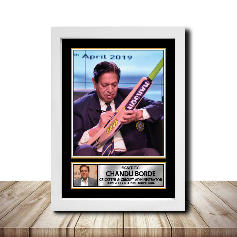 Chandu Borde M1501 Cricketer Printed Signature Poster Print Gift