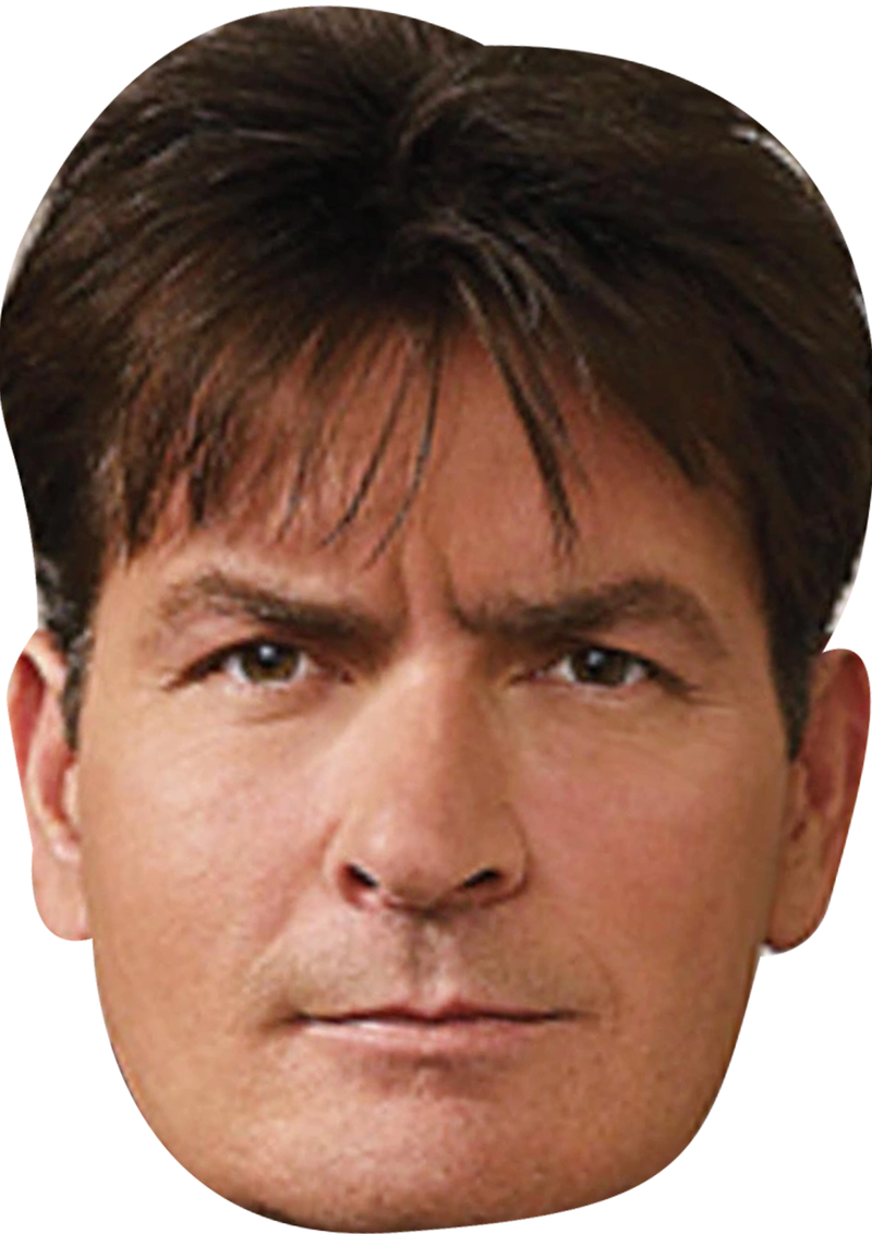 Charlie Sheen 2025 Celebrity Face Mask Fancy Dress Cardboard Costume Mask