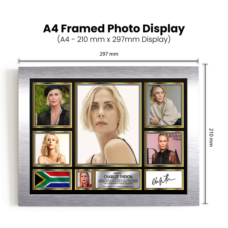 Charlize Theron Actors Framed Autographed Print - Limited Edition Autograph Fan Gift – Collectible Memorabilia Merchandise