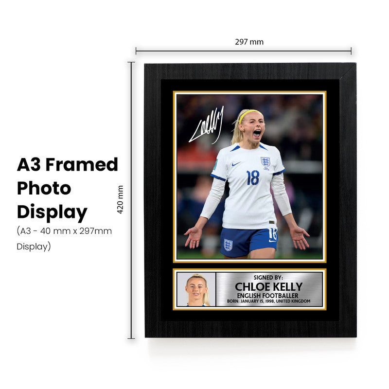 Chloe Kelly Poster Print – England Lionesses Euro Champion Wall Art  – Framed or Unframed – Gift for Women’s Football Fans