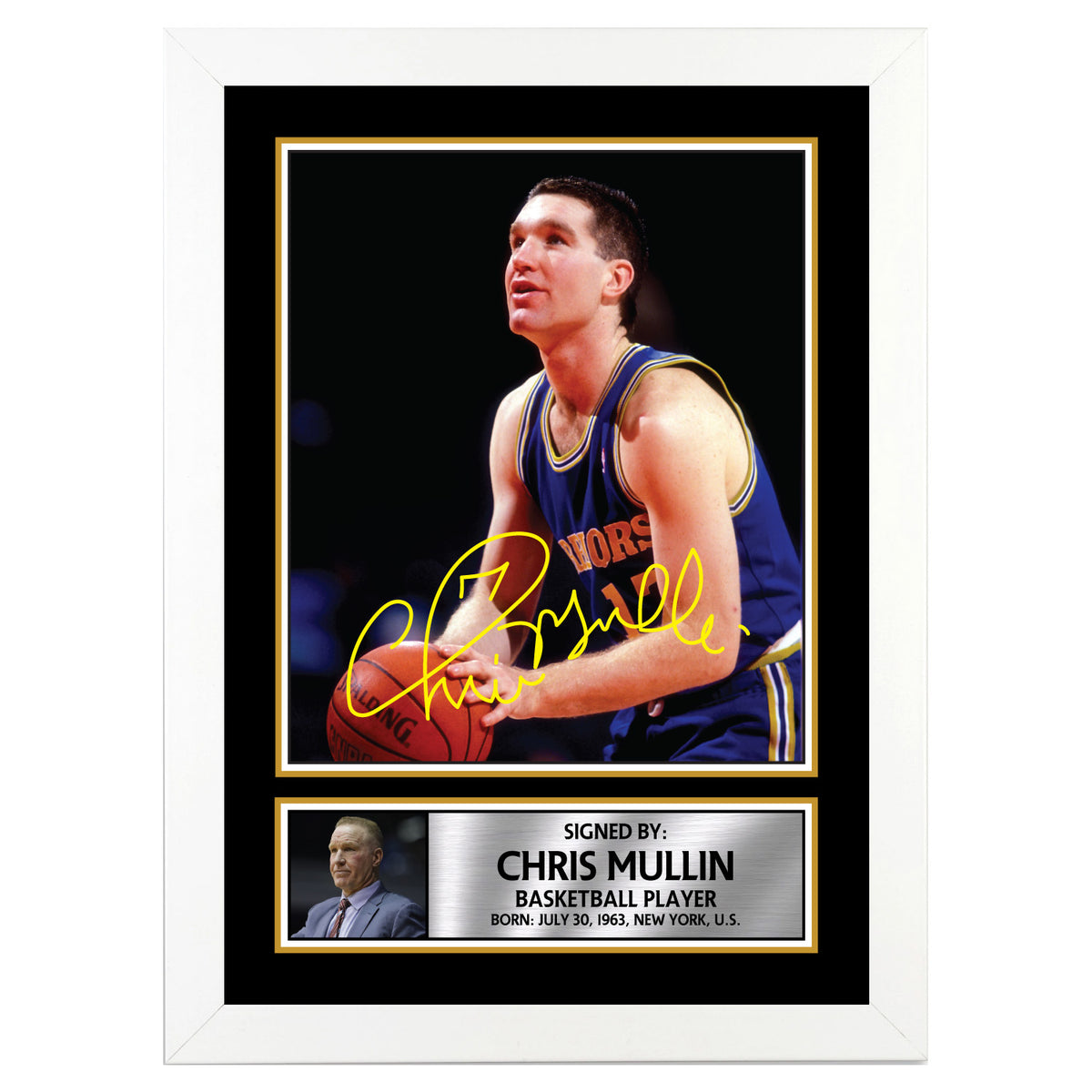 Chris Mullin Basketball Player Printed Signature Poster Print Gift
