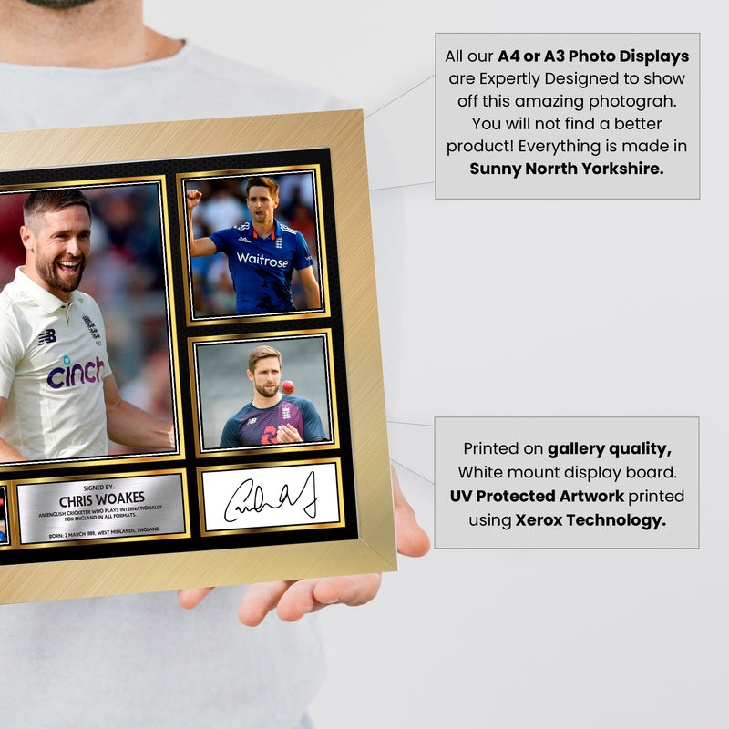 Chris Woakes M1508 - Cricketer-Autographed Poster Print Photo Signature GIFT