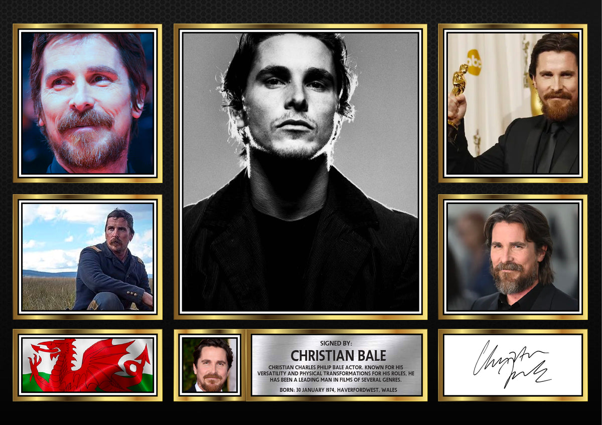 Christian Bale – Printed Signature Television Star Print – Christian Bale – A4 Poster