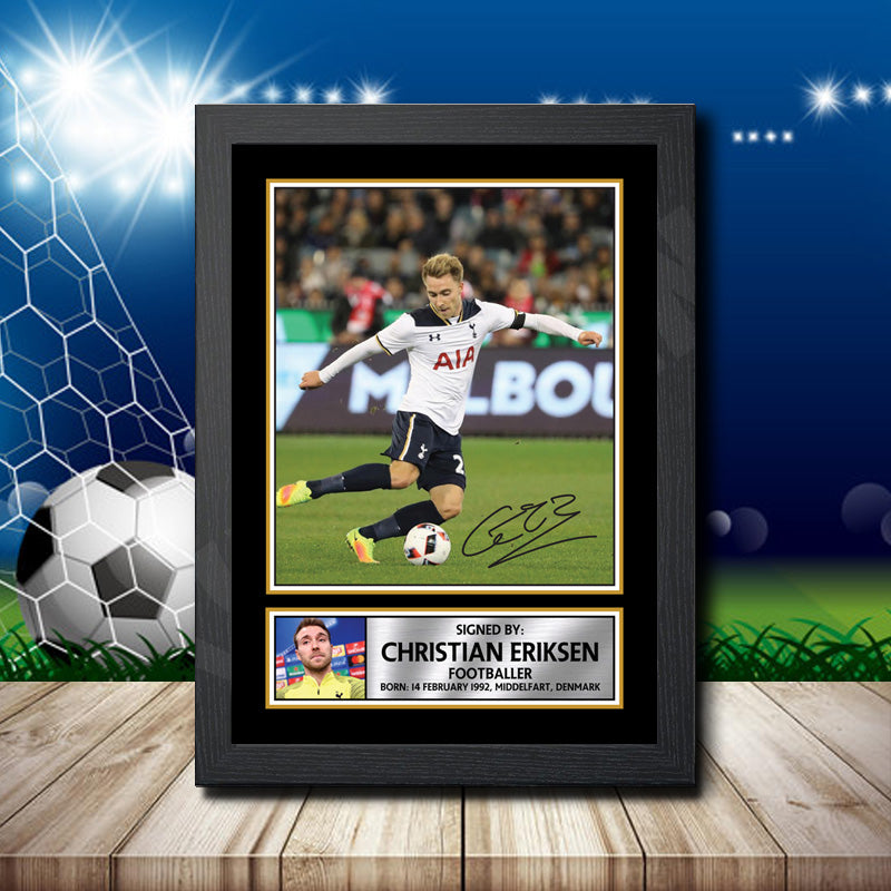 Christian Eriksen 3 Printed Signature Footballers Star Poster Print Framed Wall Art Gift – Christian Eriksen 3 Printed Signature Footballers Star Poster Print
