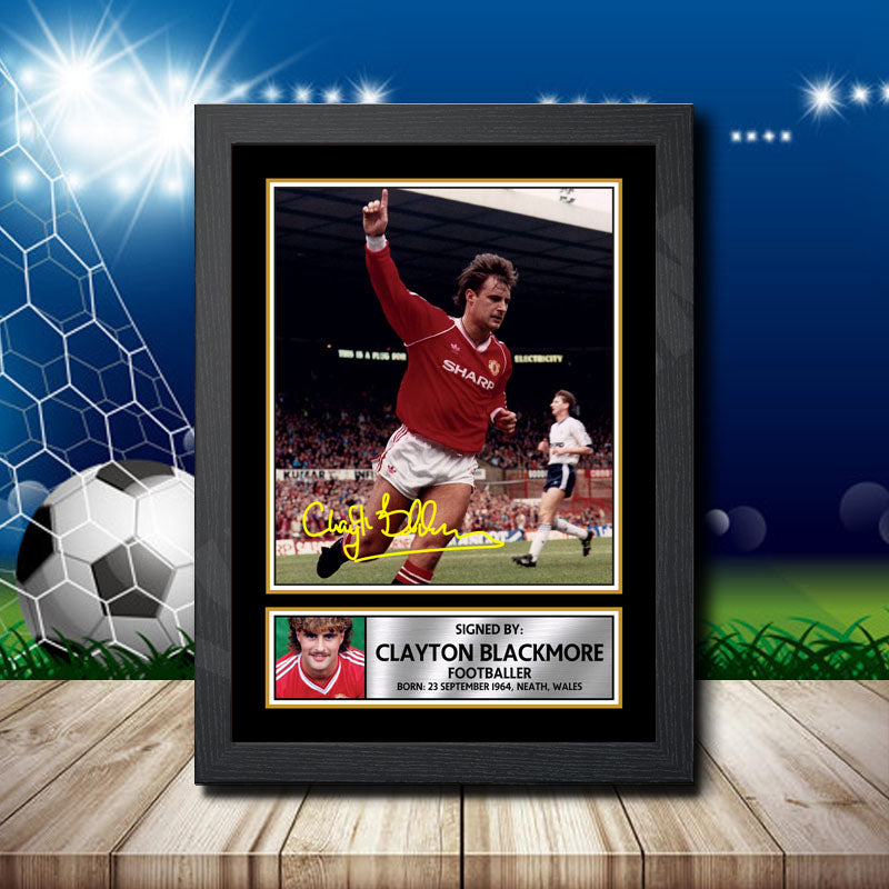 Clayton Blackmore 1 Printed Signature Footballers Star Poster Print Framed Wall Art Gift – Clayton Blackmore 1 Printed Signature Footballers Star Poster Print
