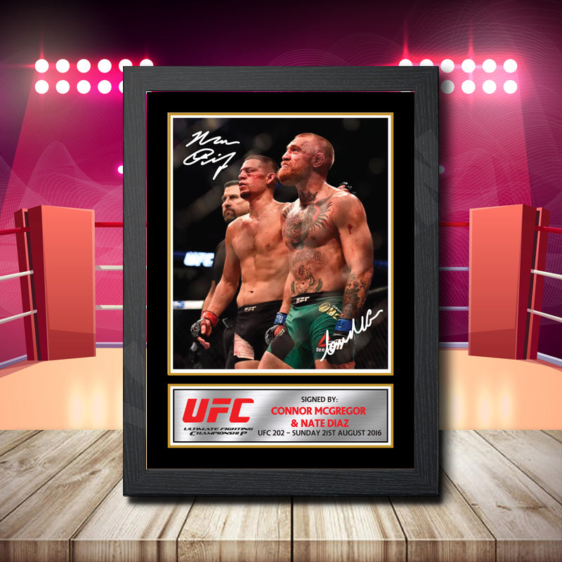 Connor Mcgregor V Nate Diaz Printed Signature Boxing Star Poster Print Framed Wall Art Gift – Connor Mcgregor V Nate Diaz Printed Signature Boxing Star Poster Print