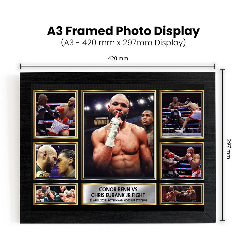 Conor Benn vs Chris Eubank Jr Fight Night Framed Photo Display – 26 April 2025 Tottenham Hotspur Stadium – Boxing Memorabilia Gift – Multiple Frame Options
