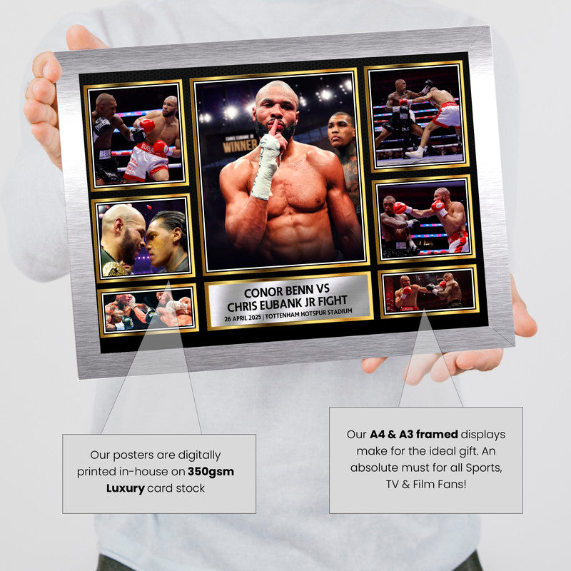 Conor Benn vs Chris Eubank Jr Fight Night Framed Photo Display – 26 April 2025 Tottenham Hotspur Stadium – Boxing Memorabilia Gift – Multiple Frame Options