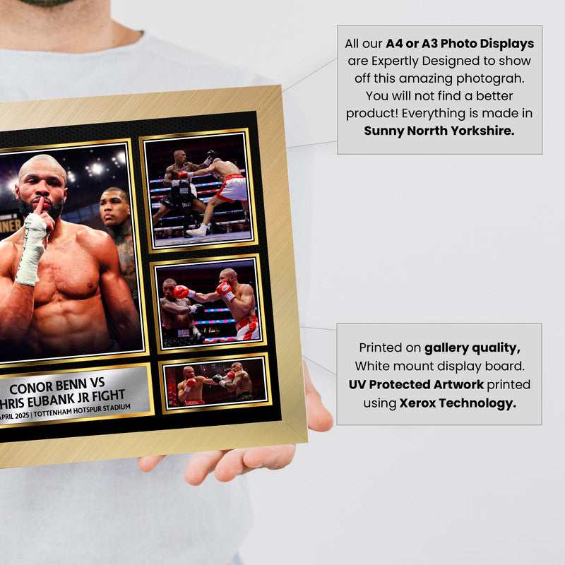 Conor Benn vs Chris Eubank Jr Fight Night Framed Photo Display – 26 April 2025 Tottenham Hotspur Stadium – Boxing Memorabilia Gift – Multiple Frame Options