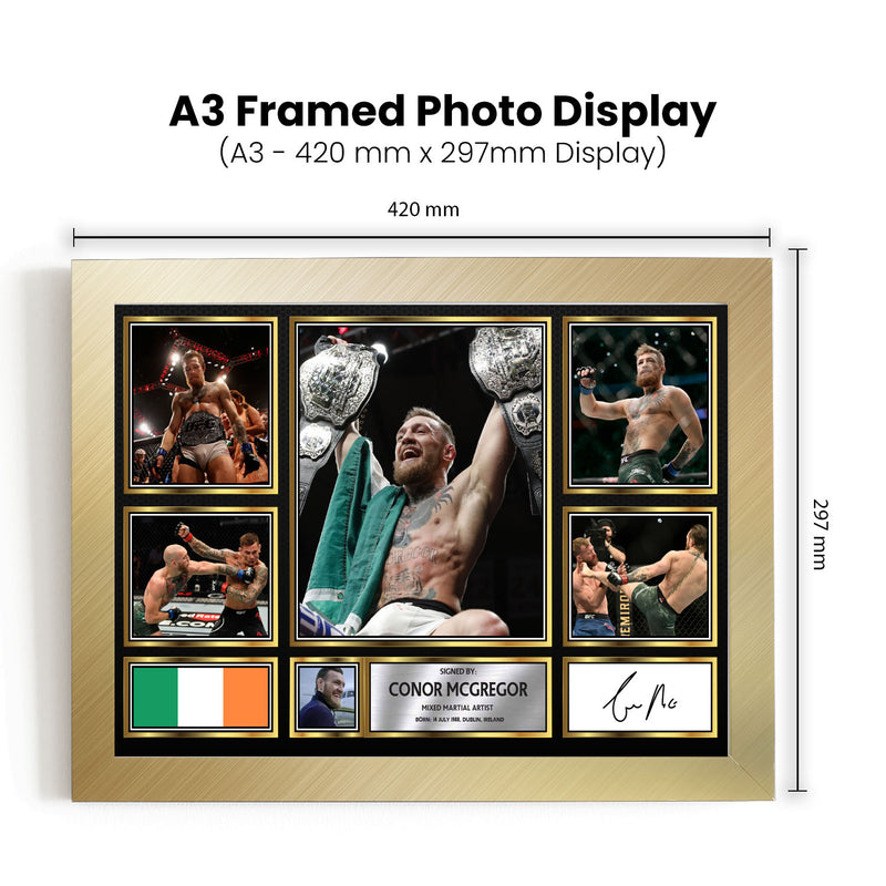 Conor McGregor UFC FIighters Framed Autographed Print - Limited Edition Autograph Fan Gift – Collectible Memorabilia Merchandise