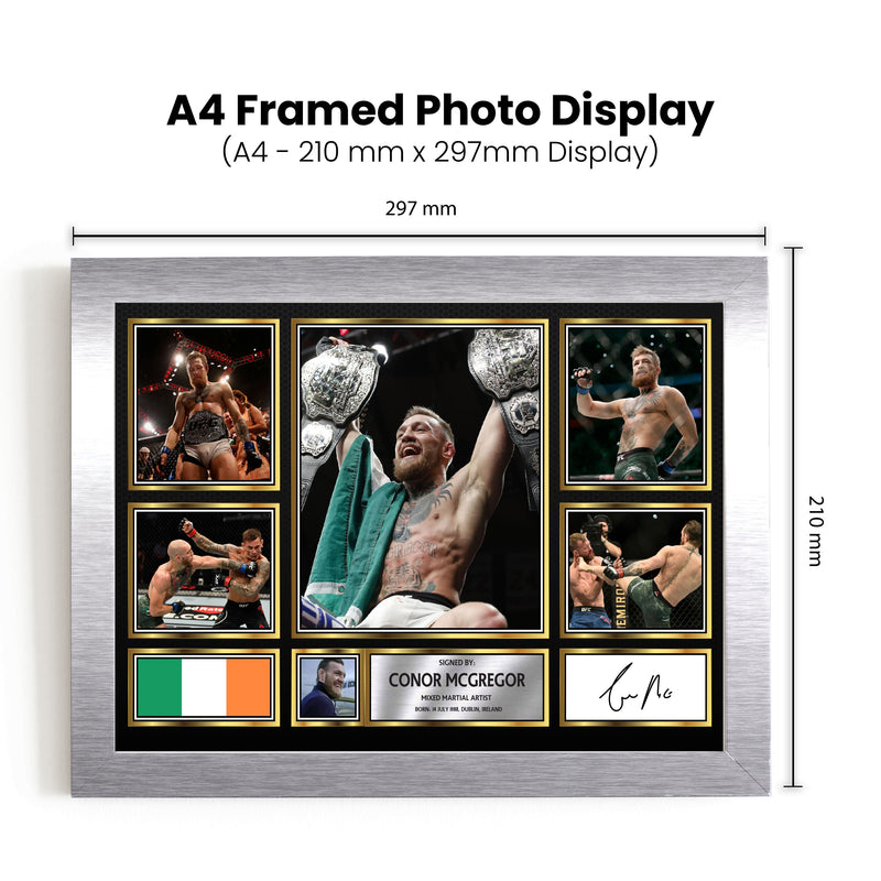 Conor McGregor UFC FIighters Framed Autographed Print - Limited Edition Autograph Fan Gift – Collectible Memorabilia Merchandise