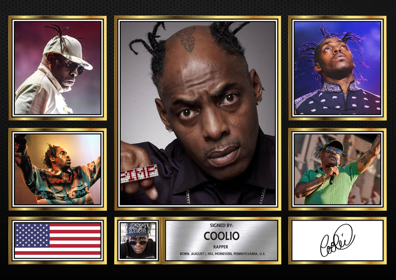 Rappers Coolio Framed Autographed Print - Limited Edition Autograph Fan Gift – Collectible Memorabilia Merchandise